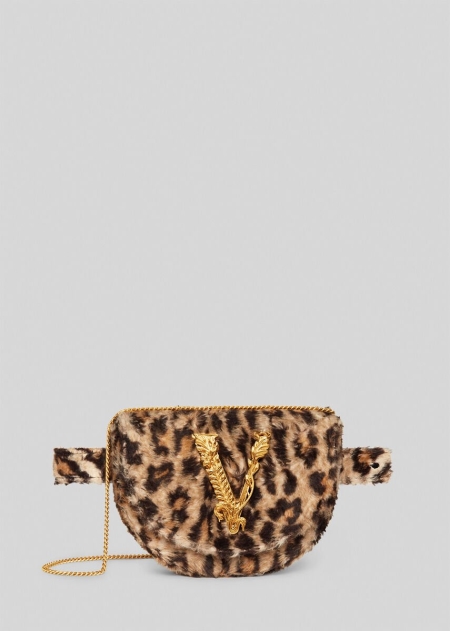 Geanta De Talie Versace Versace Virtus Faux Fur Dama | EAJQKCB-92